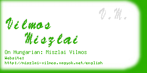 vilmos miszlai business card